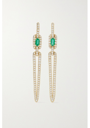 David Yurman - Stax 18-karat Gold, Diamond And Emerald Earrings - Green - One size