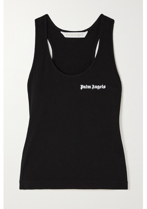 Palm Angels - Printed Ribbed Cotton-jersey Tank - Black - x small,small,medium,large,x large