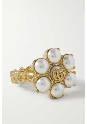 Gucci - Gold-tone Faux Pearl Ring - XS,S,M,L
