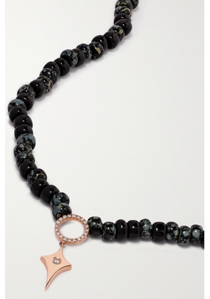 Diane Kordas - 14-karat Rose Gold, Bead And Diamond Necklace - One size