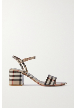 Burberry - Checked Leather Sandals - Neutrals - IT35,IT35.5,IT36,IT36.5,IT37,IT37.5,IT38,IT38.5,IT39,IT39.5,IT40,IT40.5,IT41