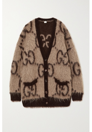 Gucci - Oversized Reversible Jacquard-knit Mohair-blend Cardigan - Neutrals - XS,S,M,L,XL,XXL