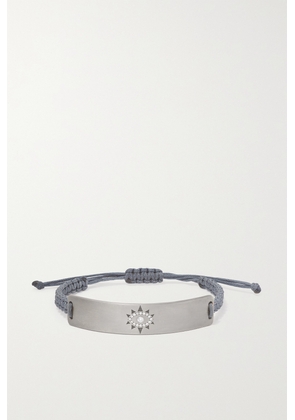 Diane Kordas - Evil Eye Titanium, Cord And Diamond Bracelet - Blue - One size