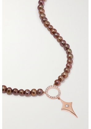 Diane Kordas - 14-karat Rose Gold, Pearl And Diamond Necklace - One size