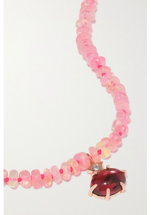 Andrea Fohrman - Mini Cosmo 14-karat Rose Gold Multi-stone Necklace - Pink - One size