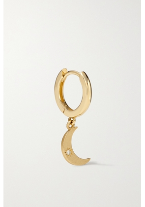Andrea Fohrman - Mini Crescent Moon 14-karat Gold Diamond Single Hoop Earring - One size