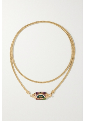 Marie Lichtenberg - Believe 18-karat Gold, Enamel Multi-stone Necklace - One size