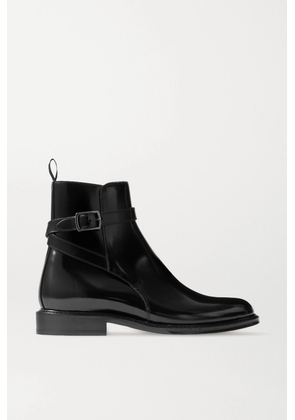 SAINT LAURENT - Army Glossed-leather Ankle Boots - Black - IT34,IT35,IT35.5,IT36,IT36.5,IT37,IT37.5,IT38,IT38.5,IT40,IT42