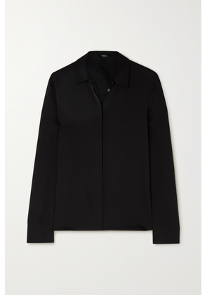 Theory - Silk-charmeuse Shirt - Black - x small,small,medium,large,x large