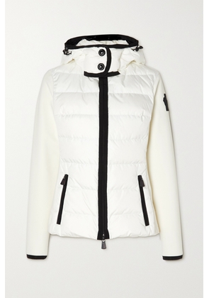 Moncler Grenoble - Lamoura Hooded Grosgrain-trimmed Quilted Down Ski Jacket - White - x small,small,medium,large,x large