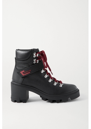 Moncler - Carol Rubber-trimmed Textured-leather Ankle Boots - Black - IT35,IT35.5,IT36,IT36.5,IT37,IT37.5,IT38,IT38.5,IT39,IT39.5,IT40,IT40.5,IT41