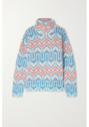 Moncler Grenoble - Jacquard-knit Mohair-blend Turtleneck Sweater - Blue - x small,small,medium,large