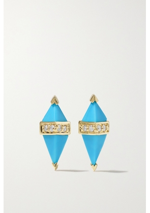 SORELLINA - Pietra 18-karat Gold, Turquoise And Diamond Earrings - One size