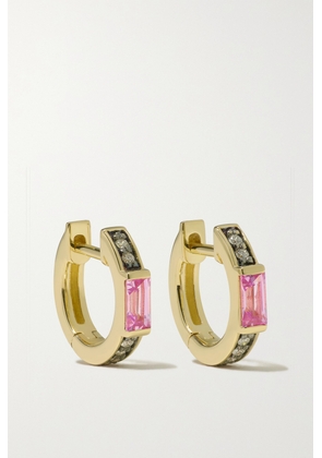 SORELLINA - Otto 18-karat Gold, Diamond And Sapphire Hoop Earrings - One size