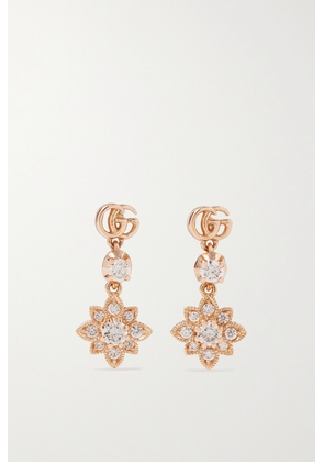 Gucci - Flora 18-karat Rose Gold Diamond Earrings - One size