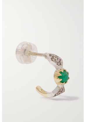 Pascale Monvoisin - Adele N°1 9-karat Gold, Sterling Silver, Emerald And Diamond Single Earring - One size