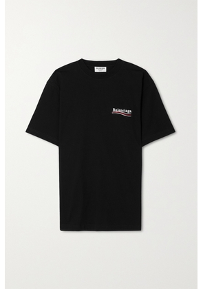 Balenciaga - Oversized Embroidered Cotton-jersey T-shirt - Black - XXS,XS,S,M,L,XL