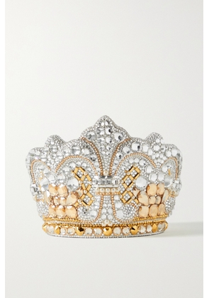 Judith Leiber Couture - Crown Jewels Crystal And Faux Pearl-embellished Silver-tone Clutch - Gold - One size