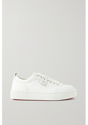 Christian Louboutin - Simplerui Logo-detailed Leather-trimmed Canvas Sneakers - White - IT34,IT34.5,IT35,IT35.5,IT36,IT36.5,IT37,IT37.5,IT38,IT38.5,IT39,IT39.5,IT40,IT40.5,IT41,IT41.5,IT42