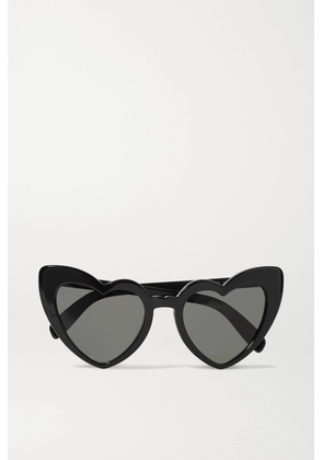 SAINT LAURENT Eyewear - Loulou Heart-shaped Acetate Sunglasses - Black - One size