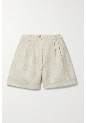 Gucci - Love Parade Pleated Cotton-blend Jacquard Shorts - Ivory - IT36,IT38,IT40,IT42,IT44,IT46