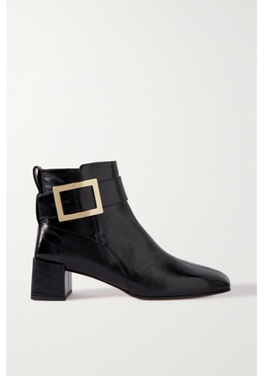 Roger Vivier - City Buckled Glossed-leather Ankle Boots - Black - IT34,IT35,IT35.5,IT36,IT36.5,IT37,IT37.5,IT38,IT38.5,IT39,IT39.5,IT40,IT40.5,IT41,IT41.5,IT42