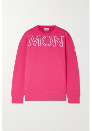 Moncler - Printed Cotton-jersey Sweatshirt - Red - xx small,x small,small,medium,large,x large,xx large