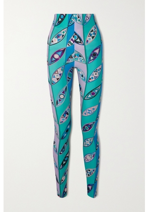 PUCCI - Printed Stretch Leggings - Blue - x small,small,medium,large,x large