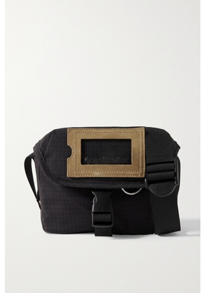 Acne Studios - Suede-trimmed Nylon-ripstop Shoulder Bag - Black - One size
