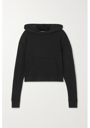 James Perse - Cropped Cotton-jersey Hoodie - Black - 0,1,2,3,4