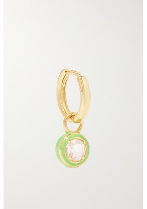 Alison Lou - Cocktail 14-karat Gold, Topaz And Enamel Single Hoop Earring - One size