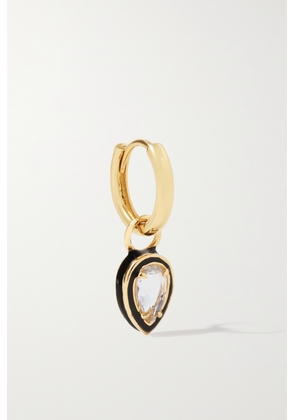 Alison Lou - Pear Cocktail 14-karat Gold, Topaz And Enamel Single Hoop Earring - One size