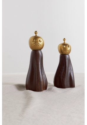 L'Objet - + Haas Brothers Fantomes Set Of Two Wood And Gold-tone Salt And Pepper Mills - Brown - One size