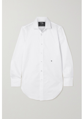 Hommegirls - Embroidered Cotton-poplin Shirt - White - small,medium,large