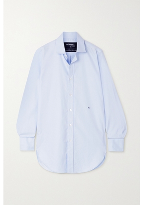 Hommegirls - Embroidered Cotton-poplin Shirt - Blue - small,medium,large