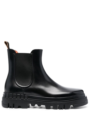 Santoni ridged-sole leather boots - Black