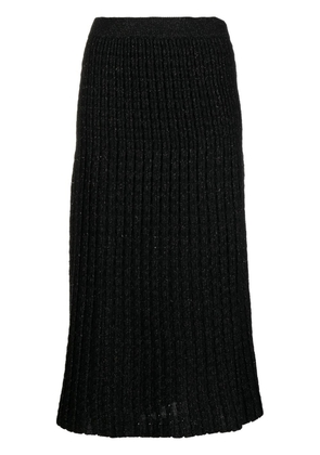 b+ab ribbed-knit midi skirt - Black