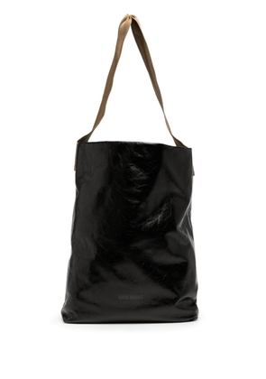 Uma Wang large patent-leather shoulder bag - Black