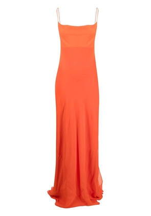 THE ANDAMANE open-back silk maxi slip dress - Orange