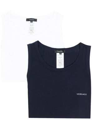 Versace two-pack logo tank top - Blue