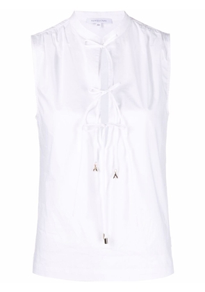 Patrizia Pepe tie-fastening sleeveless blouse - White
