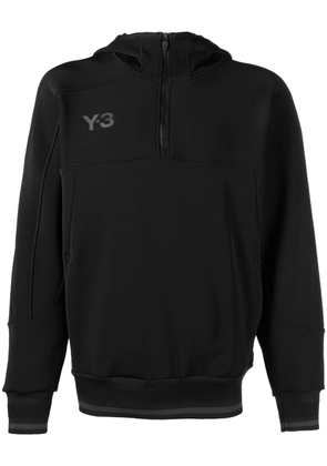 Y-3 logo-print zip-front hoodie - Black
