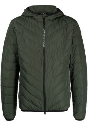 Ea7 Emporio Armani quilted hooded down jacket - Green