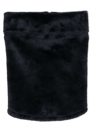 Undercover logo-embroidered fleece-texture scarf - Blue