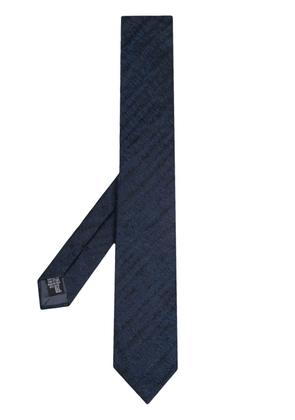 Emporio Armani textured silk tie - Blue