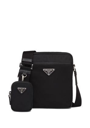 Prada Re-Nylon logo-plaque shoulder bag - Black