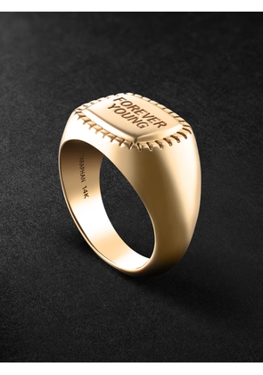 PATTARAPHAN - Soleil Engraved 14-Karat Gold Signet Ring - Men - Gold - 55