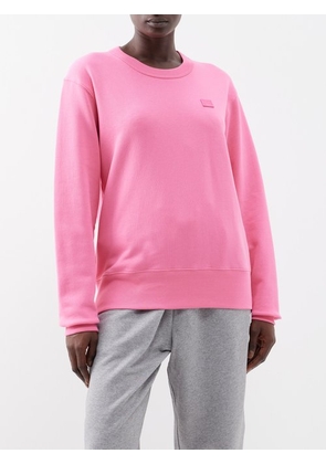 Acne Studios - Face Fairah X Cotton-jersey Sweatshirt - Womens - Bright Pink