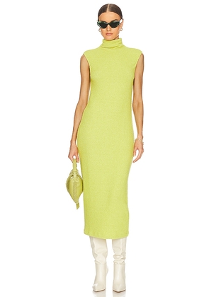 Enza Costa Knit Sleeveless Turtleneck Dress in Green. Size XS.