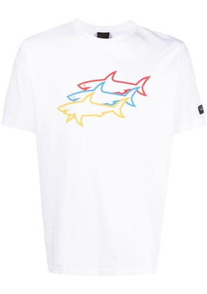 Paul & Shark shark-print cotton T-shirt - White